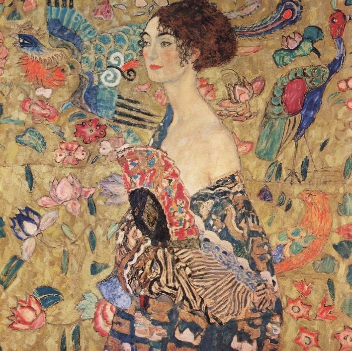 Gustav Klimt lady with fan